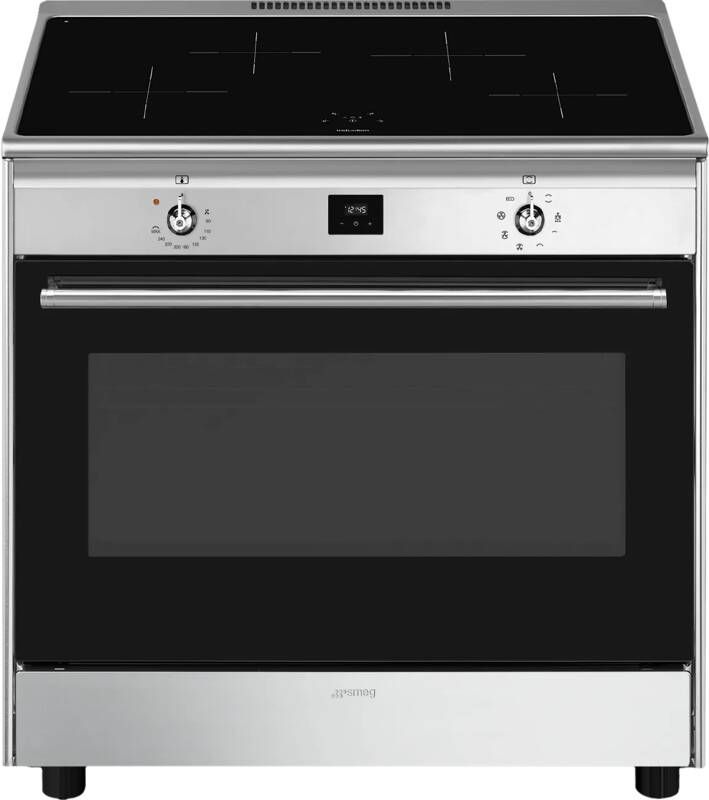 Smeg CG90CIXT Classici Esthetisch Fornuis met Inductie Kookplaat 90 x 60 cm