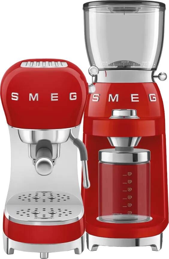 Smeg ECF02RDEU Rood + koffiemolen