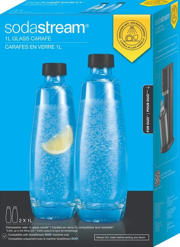 SodaStream Duo-Pack Glazen Karaffen 1L | Sodamakers toebehoren | 8719128118369