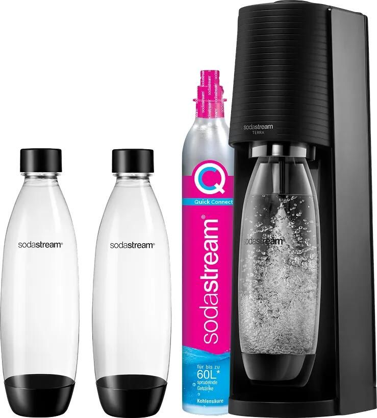 Sodastream TERRA Zwart + Kunststof flessen 1 liter 2-pack