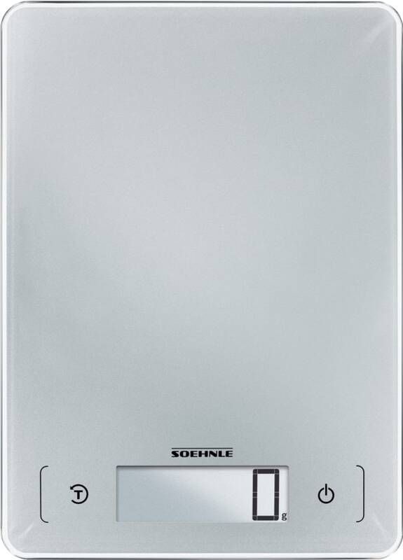 Soehnle keukenweegschaal Page Aqua Proof digitaal waterproof 1 gram nauwkeurig tot 10 kg zilver - Foto 1