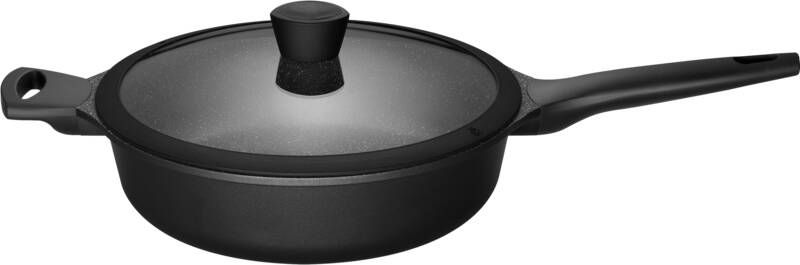 Sola Fair Cooking Hapjespan Ø 28 cm Aluminium Pan met Anti-aanbaklaag Geschikt voor Inductie Elektrisch Gas en Keramisch Zwart Wit