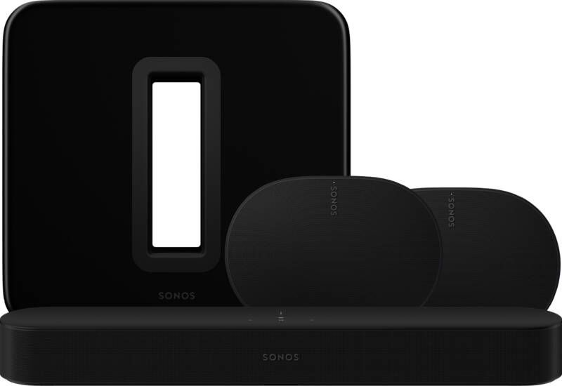 Sonos Beam Gen2 Zwart + 2x Era 300 Zwart + Sub G3 Zwart