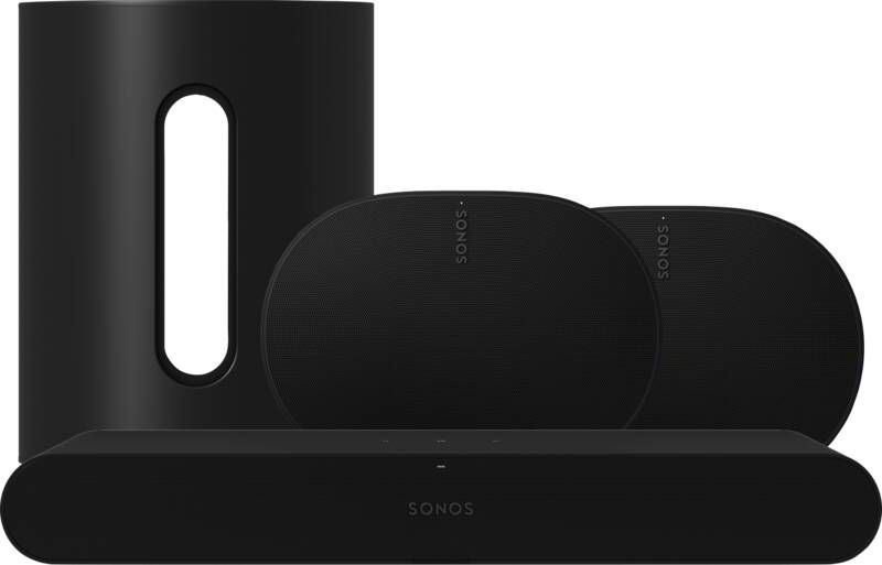 Sonos Ray Zwart + Era 300 Zwart + Sub Mini Zwart