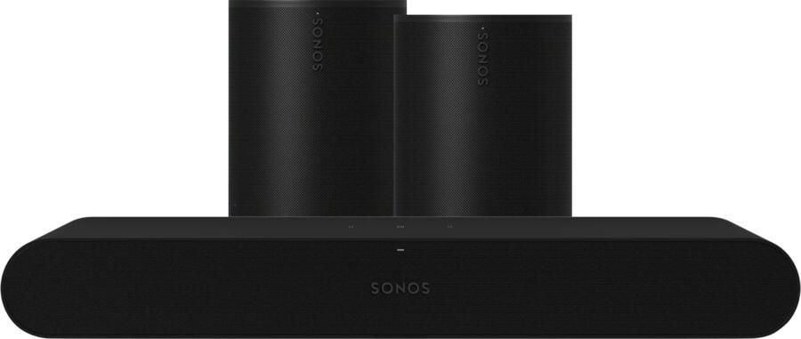Sonos Ray Zwart + 2x Era 100 Zwart