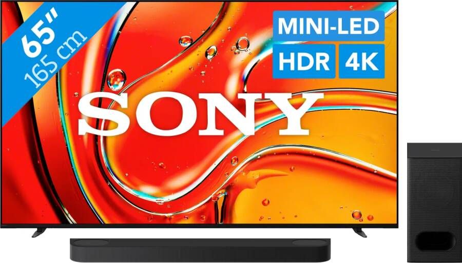 Sony 65" Bravia 7 4K QLED XR Mini-led (2024) + Bravia Theatre Bar 6 Zwart