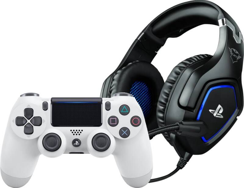 Sony Dualshock 4 Controller Wit + Trust GXT 488 FORZE Gaming Headset