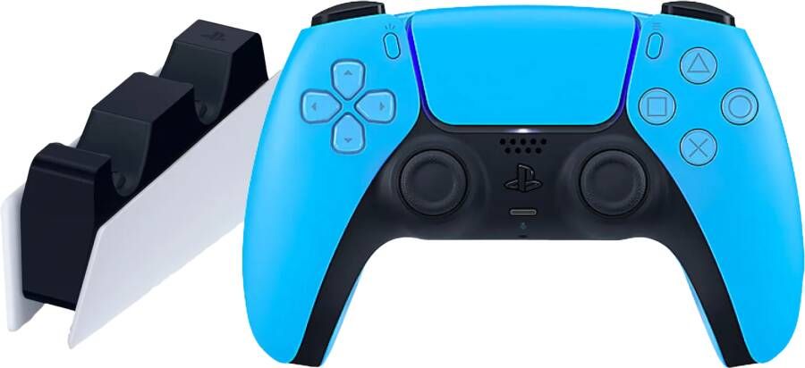 Sony PlayStation 5 DualSense draadloze controller Starlight Blue + oplaadstation