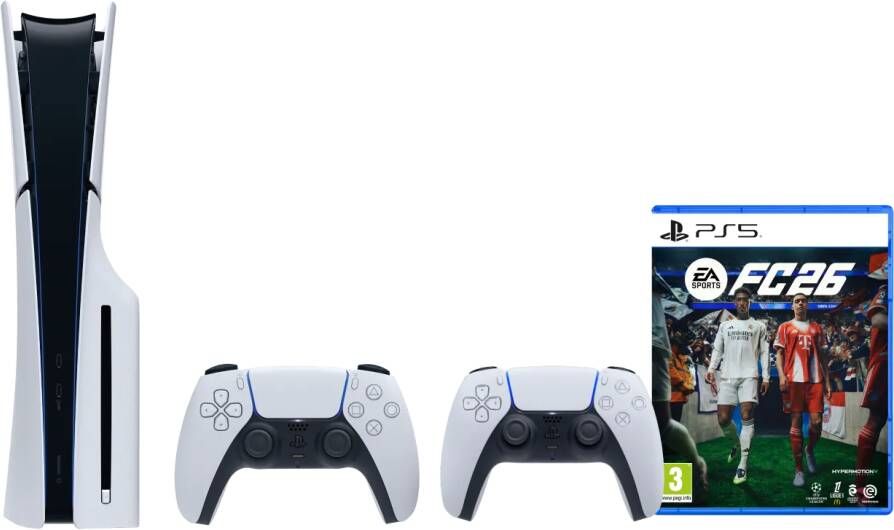 Sony PlayStation 5 Slim Disc Edition + FC 26 + Extra Controller Wit