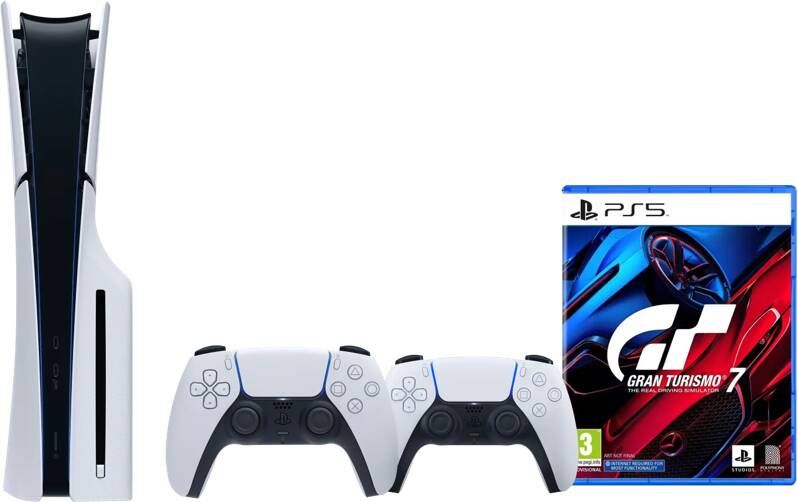 Sony PlayStation 5 Slim Disc Edition + Gran Turismo 7 + Extra Controller Wit