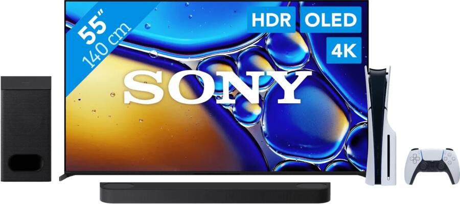 Sony 55" Bravia 8 II 4K QD-OLED + Bravia Theatre Bar 6 Zwart + PlayStation 5