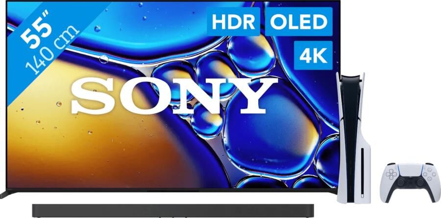 Sony 55" Bravia 8 II 4K QD-OLED + Bravia Theatre Bar 9 Zwart + PlayStation 5