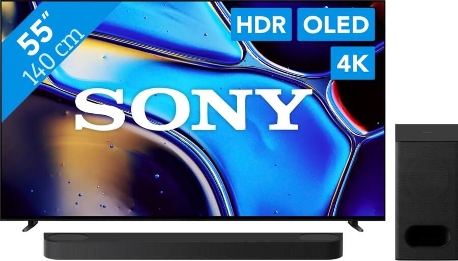 Sony 55" Bravia 8 OLED 4K (2024) + Bravia Theatre Bar 6 Zwart