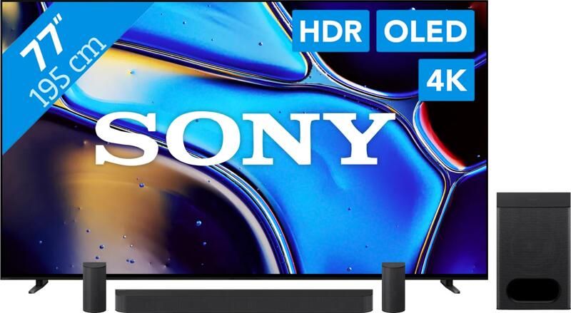 Sony 77'' Bravia 8 OLED 4K (2024) + Bravia Theatre System 6 Zwart