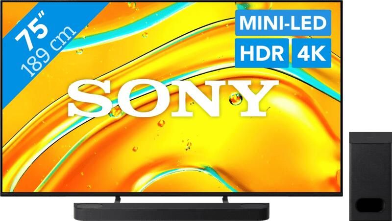 Sony Bravia 5 75" XR Mini-led (2025) + Bravia Theatre Bar 6 Zwart
