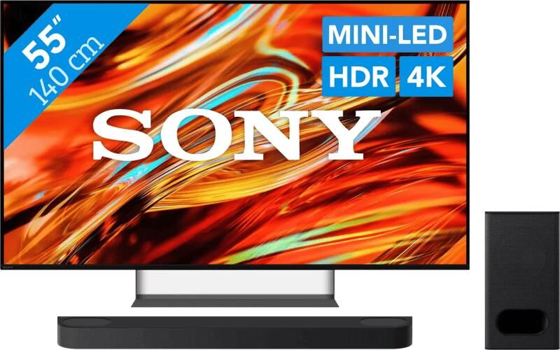Sony Bravia 7 II True RGB 55" (2026) + Bravia Theatre Bar 6 Zwart
