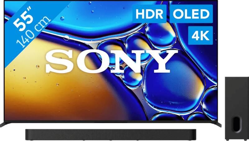 Sony Bravia 8 II 55" QD-OLED (2025) + Bravia Theatre Bar 7 Zwart