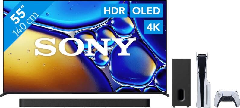 Sony Bravia 8 II 55" QD-OLED (2025) + Bravia Theatre Bar 7 Zwart + PlayStation 5 Slim