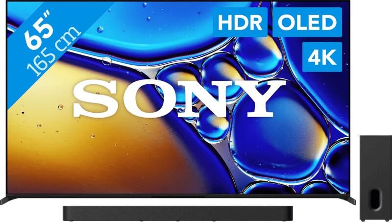 Sony Bravia 8 II 65" QD-OLED (2025) + Bravia Theatre Bar 7 Zwart