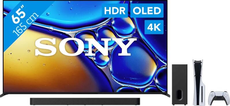 Sony Bravia 8 II 65" QD-OLED (2025) + Bravia Theatre Bar 7 Zwart + PlayStation 5 Slim