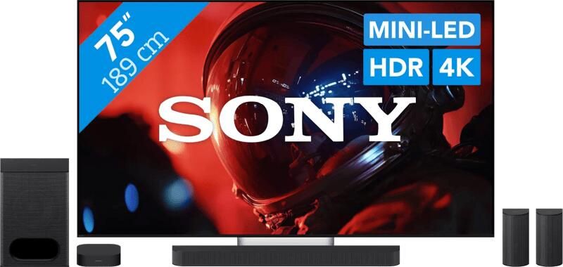Sony Bravia 9 II True RGB 75" (2026) + Bravia Theatre System 6 Zwart