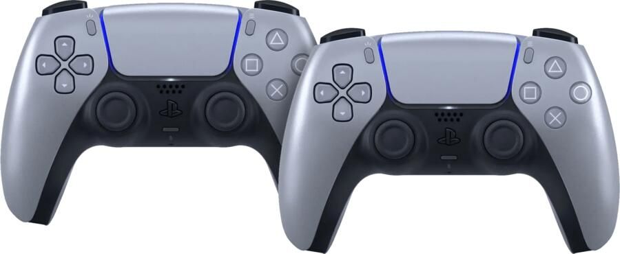 Sony Playstation 5 DualSense Draadloze Controller Sterling Silver Duo Pack