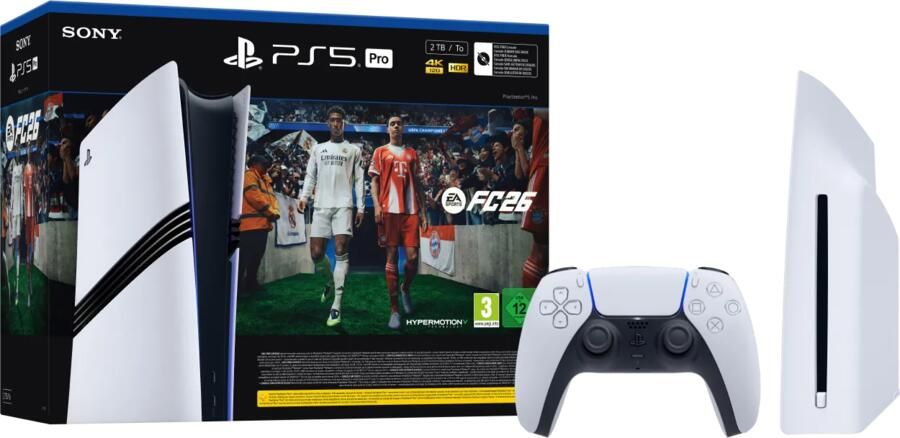 Sony PlayStation 5 Pro + Disc Drive + FC 26 + Extra Controller Wit