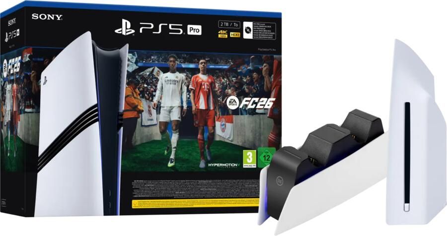 Sony PlayStation 5 Pro + Disc Drive + FC 26 + Oplaadstation
