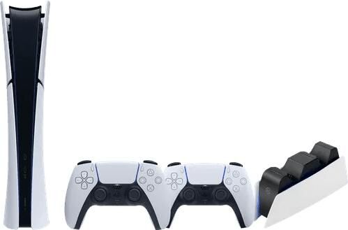 Sony PlayStation 5 Slim Digital Edition + Extra Controller Wit + BlueBuilt oplaadstation