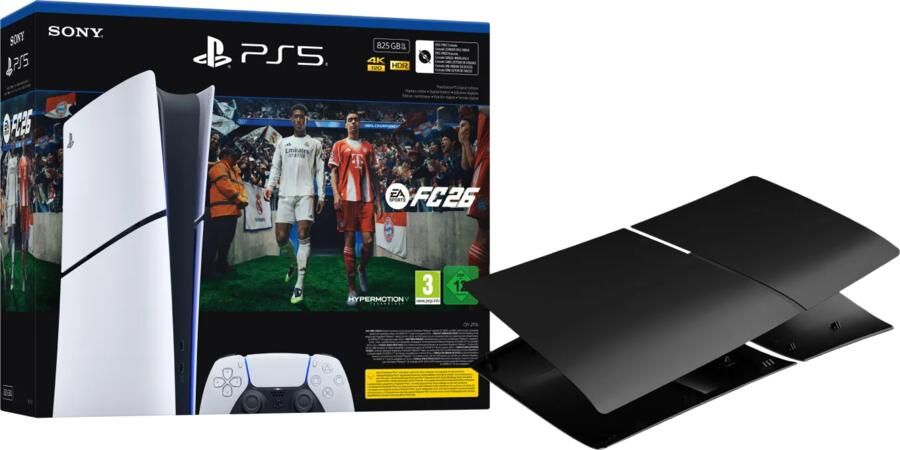 Sony PlayStation 5 Slim Digital Edition + FC 26 + Covers Zwart