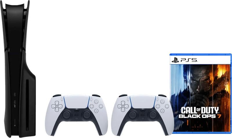 Sony PlayStation 5 Slim Disc Edition + Black Ops 7 + Covers Zwart + Extra Controller Wit