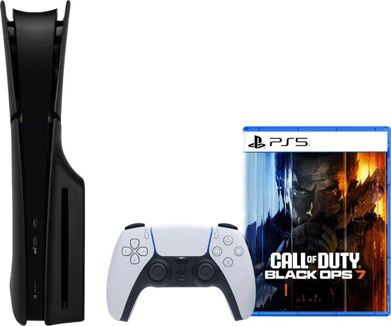 Sony PlayStation 5 Slim Disc Edition + Call of Duty: Black Ops 7 + Covers Zwart