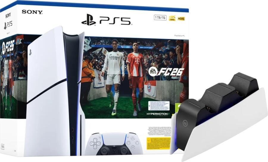 Sony PlayStation 5 Slim Disc Edition + FC 26 + Oplaadstation