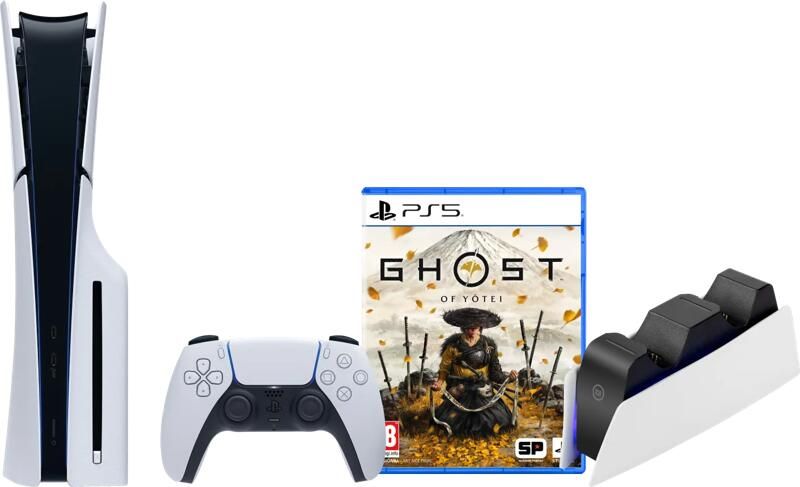 Sony PlayStation 5 Slim Disc Edition + Ghost of Yotei + Oplaadstation