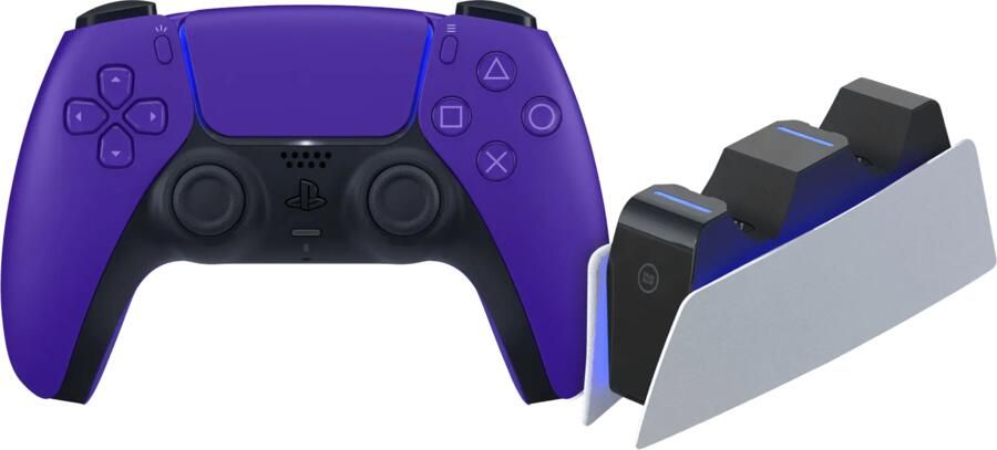 Sony PlayStation5 DualSense Draadloze Controller Galactic Purple + BlueBuilt oplaadstation
