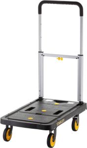 STANLEY 2-in-1 Steekwagen en Transportkar SXWTD-FT585 Laadcapaciteit tot 137 KG Opvouwbare Plateauwagen Multifunctioneel Zwart Geel