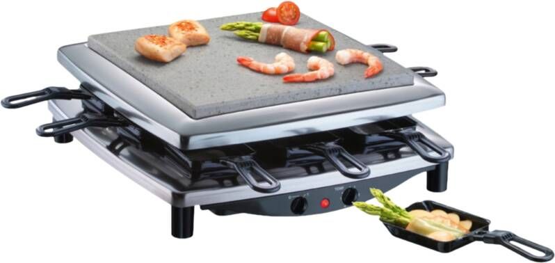 Steba RC3Plus Chroom Gourmet Bakplaat Steengrill 8 personen- PFAS vrij