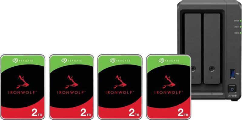 Synology DS425+ + Seagate Ironwolf 2TB 4-Pack