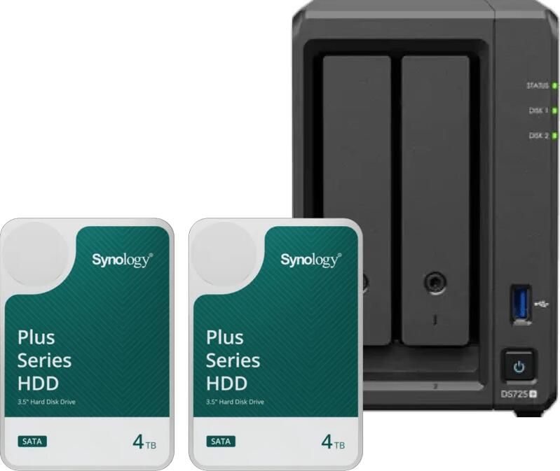 Synology DS725+ + Plus Series 4TB Duo Pack
