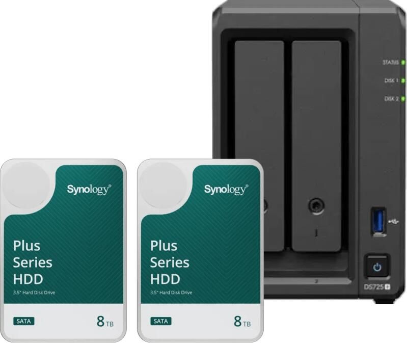 Synology DS725+ + Plus Series 8TB Duo Pack
