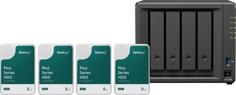 Synology DS925+ + Plus Series 8TB 4-Pack