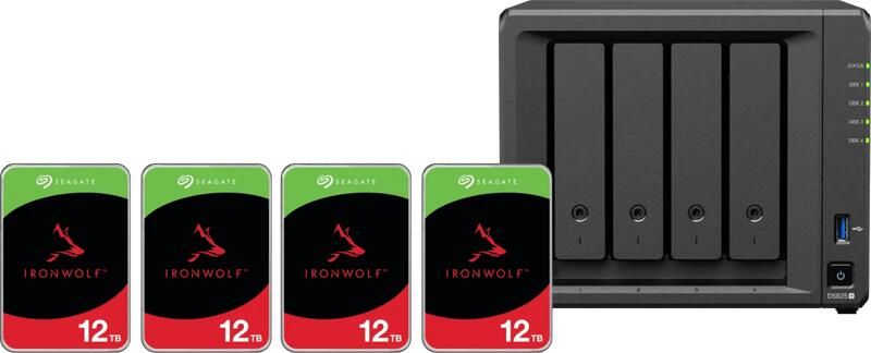 Synology DS925+ + Seagate Ironwolf 12TB 4-Pack