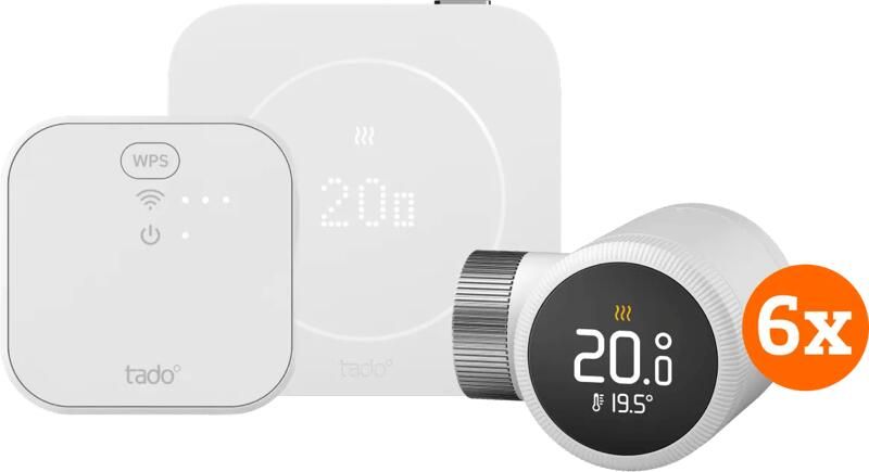 Tado Bedrade Slimme Thermostaat X Multi Room Startpakket 2e Generatie (6 Radiatorknoppen)