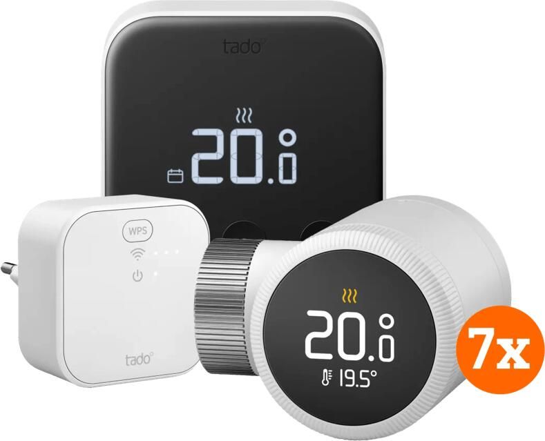 Tado Slimme Thermostaat X Startpakket + 7 radiatorknoppen