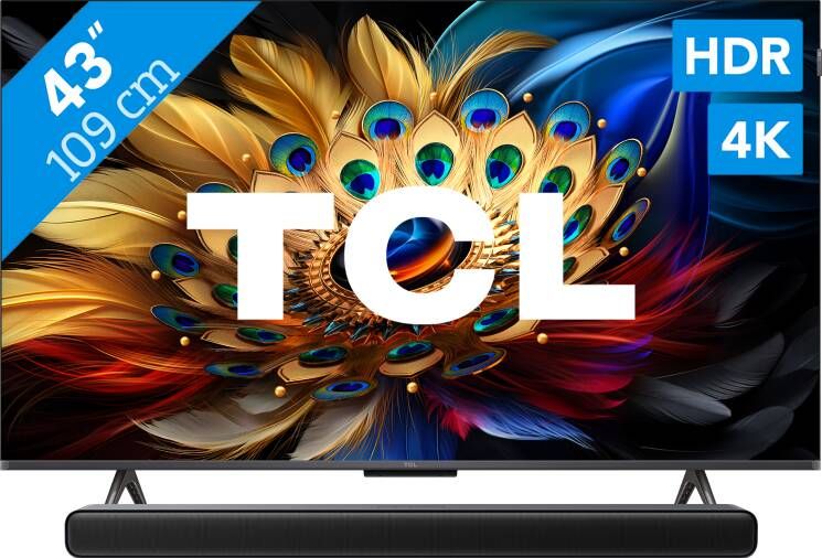 TCL QLED 43C61B (2024) + soundbar