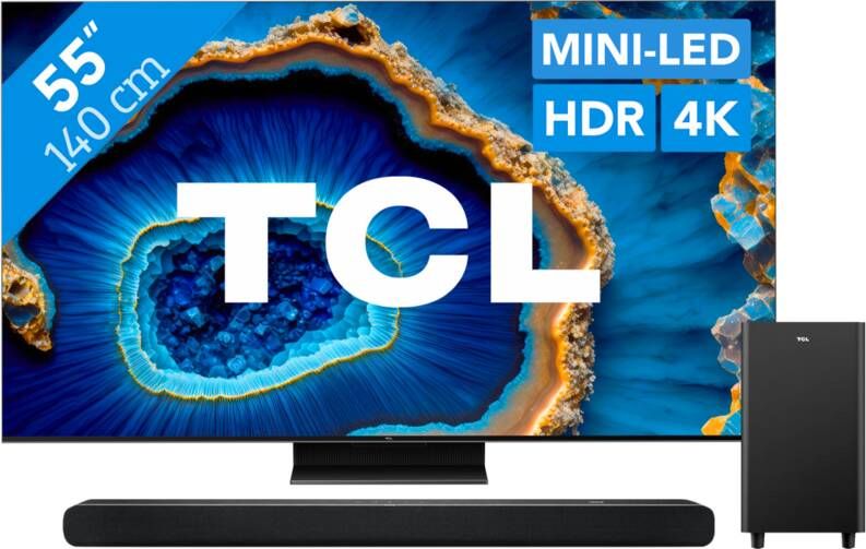 TCL QD Mini-LED 55C803 (2023) + Soundbar