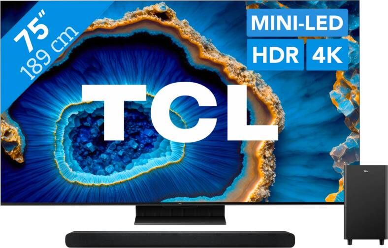 TCL QD Mini-LED 75C803 (2023) + Soundbar