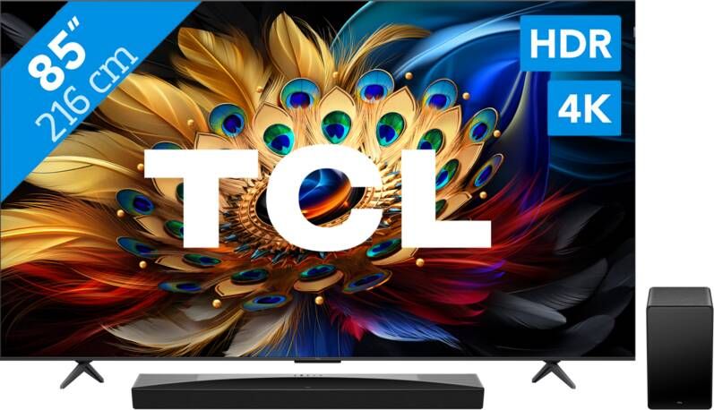 TCL QLED 85C61B (2024) + soundbar