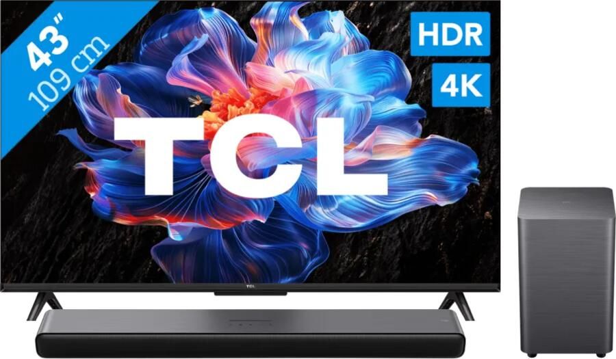 TCL 43" Led P61K 4K (2025) + S55H 2.1 Soundbar