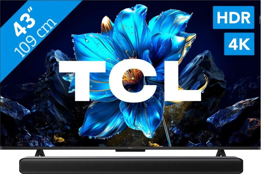 TCL 43" QLED P71K 4K (2025) + S45H 2.0 Soundbar
